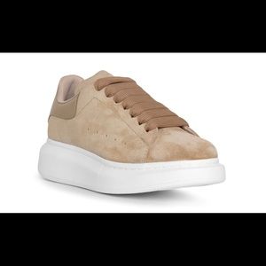 Shoes | Alexander Mcqueen Beige And White Classic Suede Sneakers | Poshmark
